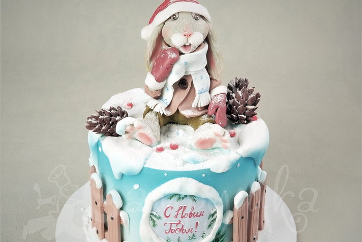 Торт Новогодний кролик 0
