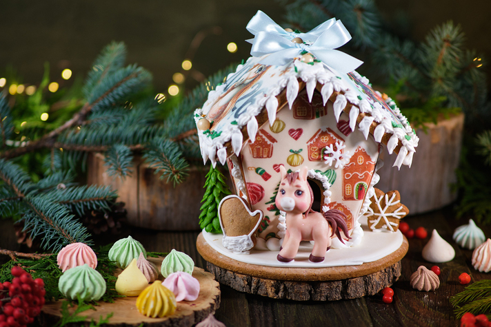 Пряничный дом Премиум Год Лошади 1шт 1300гр 0