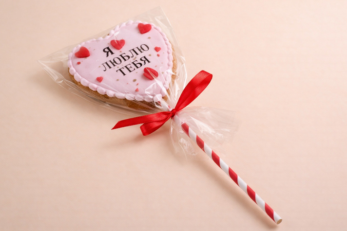 Пряник сердечко на палочке 50гр 0