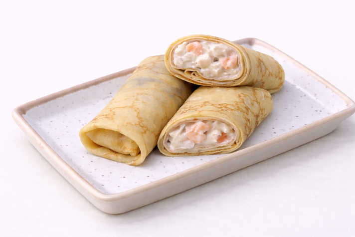 Блинчик с креветкой и кальмаром в сливочном соусе 2шт/200гр 0