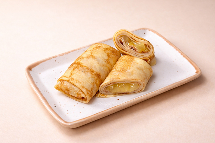 Блинчик с яблоком печеным, медом и корицей 2шт/200гр 0 - фудмаркет «Ватрушка» Блинчик с яблоком печеным, медом и корицей 2шт/200гр 0