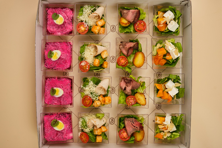 Сет мини салатов 16шт/1600гр 0 - фудмаркет «Ватрушка» Сет мини салатов 16шт/1600гр 0