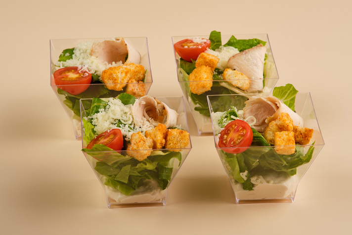 Мини-салат цезарь с цыпленком 4шт/280гр 0