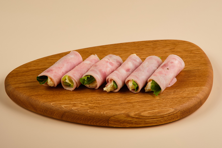 Рулетики из ветчины с сырной начинкой 6шт/160гр 0