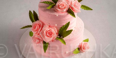 Торт Свадебный Розы розовый 