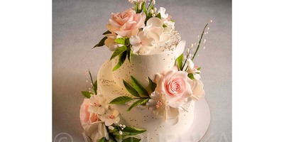 Торт Свадебный Розы белый 