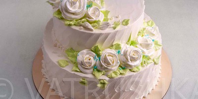 Торт Свадебный Розы из крема от 1700р до 2200р за 1кг