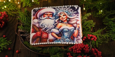 Пряник Открытка 1шт 450гр Дед мороз и Снегурочка