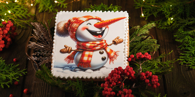 Пряник Открытка 1шт 450гр Веселый снеговик