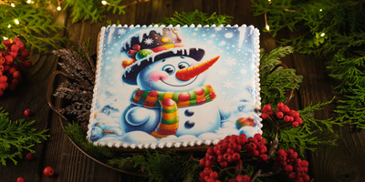 Пряник Открытка 1шт 450гр Снеговик