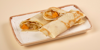 Блинчик постный с тыквой, яблоком, корицей и медом 2шт/200гр