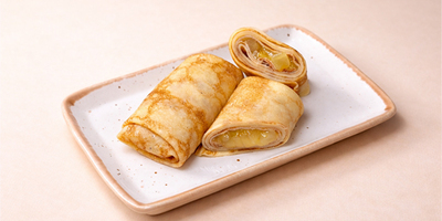 Блинчик с яблоком печеным, медом и корицей 2шт/200гр