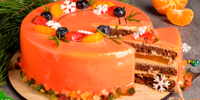 Торт Бенто Пряный мандарин 1шт 650гр - фудмаркет «Ватрушка» Торт Бенто Пряный мандарин 1шт 650гр