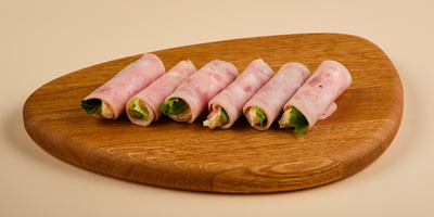 Рулетики из ветчины с сырной начинкой 6шт/160гр